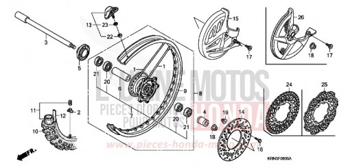 FRONT WHEEL CRF250R8 de 2008